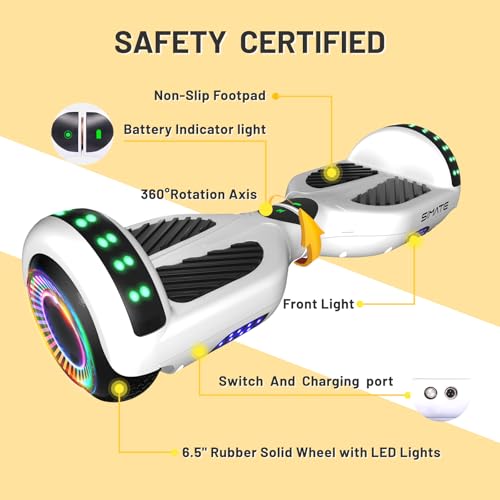 Image of SIMATE Hoverboard, Bluetooth All Terrain Hover Boards with LED Lights and APP Control, Gifts for Kids Adults Girls Boys, for All Ages