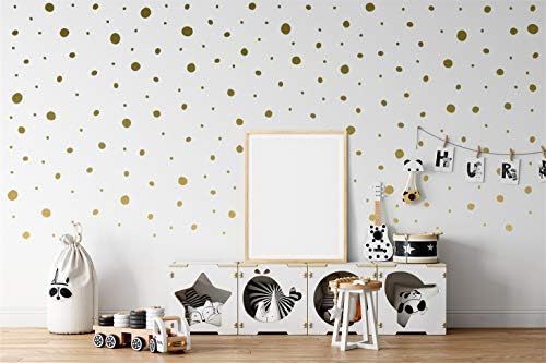 StickerDeen | Hand Drawn Blobs & Dots Shape Decoration Removable Wall Art Vinyl Decal Stickers | (Pack of 152) (Gold)