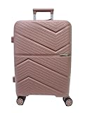 COVERI COLLECTION Maleta rígida ABS expandible, equipaje de mano 55 x 38 x 21,5 cm, 8 ruedas giratorias, 35 litros, 2,8 kg aprobado por la mayoría de las compañías aéreas low cost, Rosa, 55x38x21,5