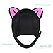 Pesoncarl Cold Water Swimming Accessories, Swim Cap Women Adult, Thermal Swim Cap for Cold Water with Cute Cat Ear Neoprene with Chin Strap Diving Headgear for Men Women Sailing Sports