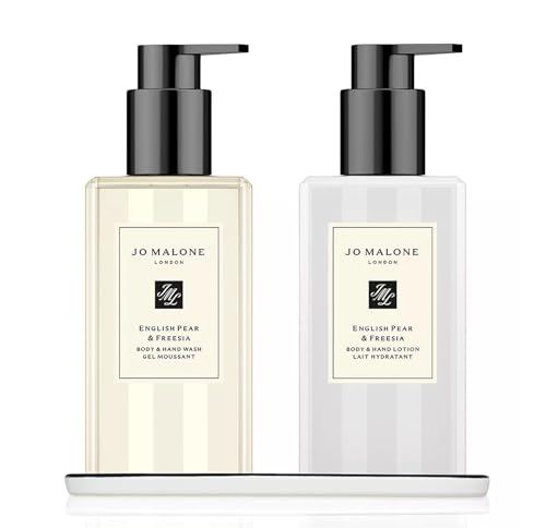 Jo Malone London English Pear & Freesia Bath & Body Collection - Body & Hand Wash (250ml), Body & Hand Lotion (250ml.) and Ceramic display tray. - Image 3