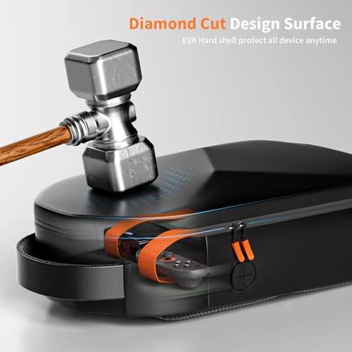 COOWPS Bolsa Bandolera para Nintendo Switch 2 (2025)/Switch OLED/Steam Deck, Bolso Cruzado con Gran Capacidad, Carcasa Dura de EVA, Forro Acolchado y Protección Completa, para Switch 2 accesorios - imagen 6