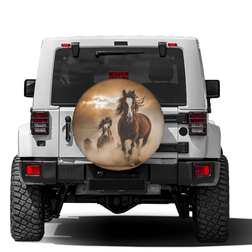 Image of Delerain Running Horse Spare Tire Cover Wheel Protectors Sun Protector Waterproof for Trailer RV SUV Truck and Many Vehicle(16 Inch for Diameter 29 inch-31 inch)