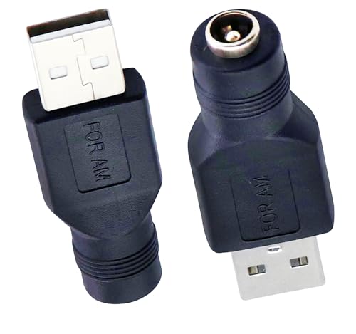 Adaptador USB a Conector DC 5.5x2.1mm Macho 2 Piezas miniatura 1