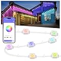 Nexillumi Permanent Outdoor Lights for House, 100ft Smart RGB Plus IC Outside Lights with 72 Scene Modes, IP67 Waterproof Eaves Lights for Christmas All Holiday Decorations