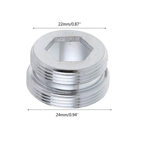 zhiwenCZW 2 Piezas Adaptador de Grifo de Doble Rosca Transferencia M22 Interior M24 Conector sólido métrico Externo Purificador de Agua Cocina Baño Grifo Piezas Accesorios