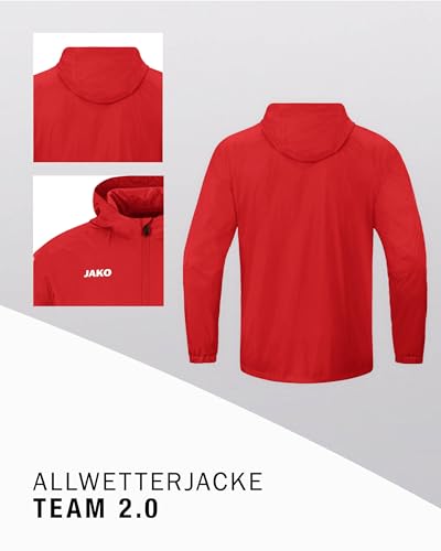 JAKO Kinder Allwetterjacke Team 2.0, rot, 152