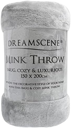 Dreamscene Luxury Faux Fur Mink Fleece Throw Over Sofa Bed Large Soft Warm Blanket, Ochre Yellow Mustard, 125 x 150 cm, Single