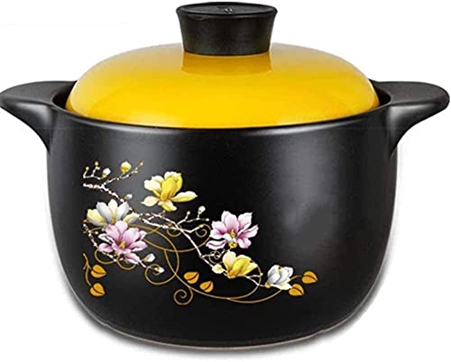 SaryEdge Cacerola de Barro, cazuela con Tapa, cazuela de Barro - térmica, práctica, Antiadherente, Capacidad 3,5 litros.,A-Capacity3.5L