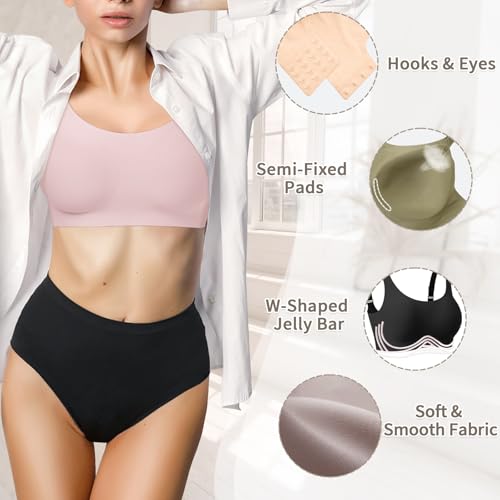 Image of Wireless Bras for Women No Underwire Seamless Full Coverage Comfortable Everyday Bra with Medium Support