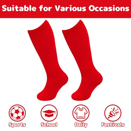 Image of Olreco 1 Pack Toddler Kids Youth Soccer Socks Girls Boys Baseball Socks Youth Knee High Softball Football Accessories Cotton