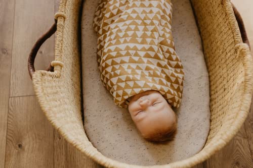 Image of Mini Wander Swaddles for Newborns Muslin Swaddle Blankets - Breathable Soft Gender Neutral Receiving Blanket Baby Essentials | 47 x 47 Cotton - (Mountains (Honey Gold))