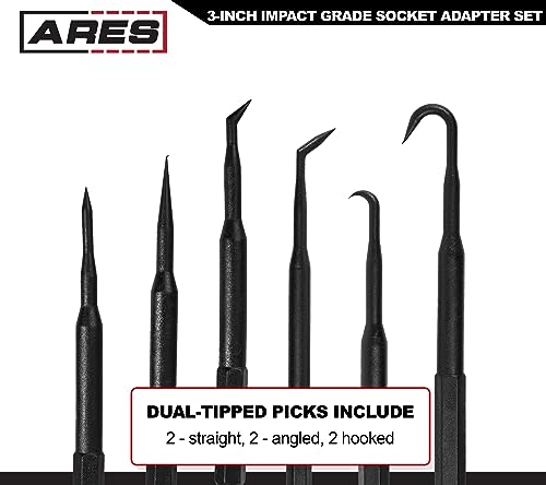 ares 16003-6-piece non-marring pick and prybar set - protects fasteners o-rings seals gaskets and trim on automotive and electronics applications during use pack of 2