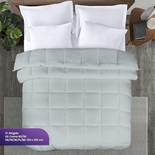 Image of Utopia Bedding Comforter Duvet Insert, Quilted Comforter with Corner Tabs, Box Stitched Down Alternative Comforters (Light Grey, 155 x 220)