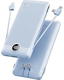 VRURC 10000mAh Portable Charger with Built-in Cables