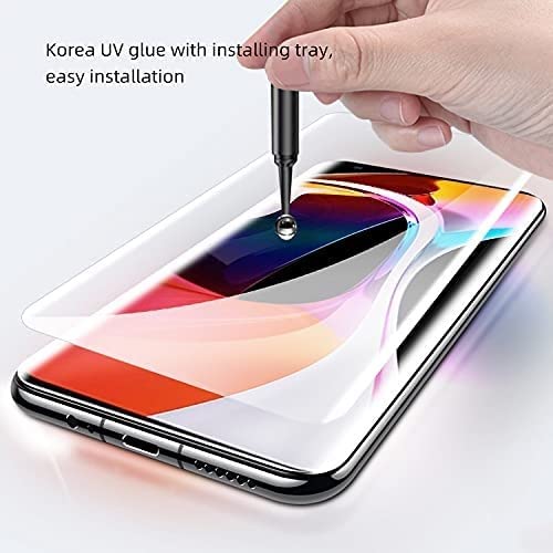 Image of For Samsung Galaxy S21 Ultra UV Screen Protector Tempered Glass [HD Clear Ultrasonic Fingerprint Support 3D Curved Scratch Resistant Bubble-Free] CLEAR