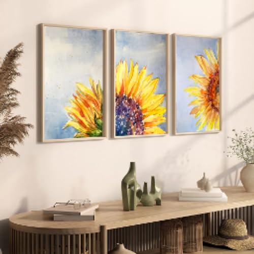 Peinture sur toile de tournesol aquarelle pour habiller un mur vide sans cadre