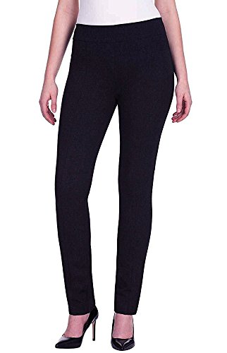 Hilary Radley Ladies Pull-on Ponte Pant Sits at the Waist,Navy/Black,2