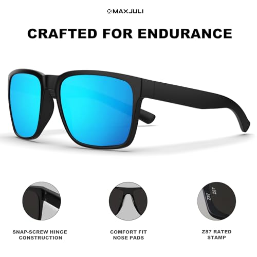 Image of MAXJULI XL Z87 Sunglasses for Big Wide Heads Men TR90 Ultralight UV400 Protection Sun Glasses Z8244