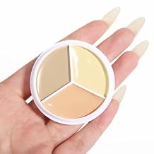 Kaely Tri Color Pot Concealer Full Coverage, Under Eye Brightener Color Correcting Concealer for Dark Circles, Foundation Contour Face Makeup Palette, Eye Ring Corrector de ojeras, 03