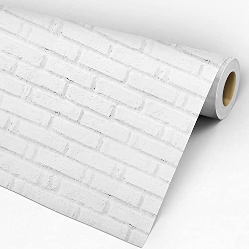 Papel de Parede Adesivo Autocolante Decoração Textura Tijolinho Branco Moderno 2.50 Metros