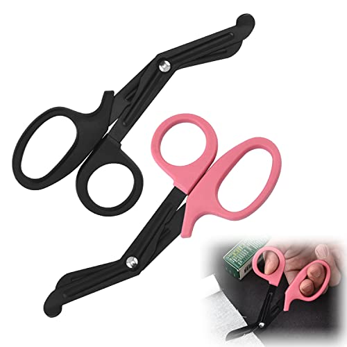 Tijeras Médicas, Paquete de 2 Tijeras médicas, EMT Doblado 15cm Acero Inoxidable Chapado Titanio M