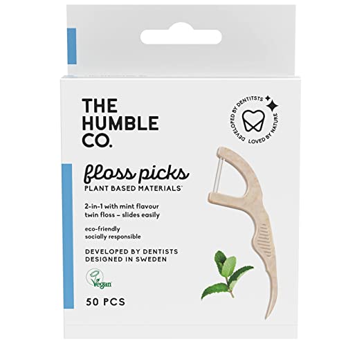 Humble Natural Dental Floss Picks - Flossers - Dental Floss Sticks - 2 x 50 pcs