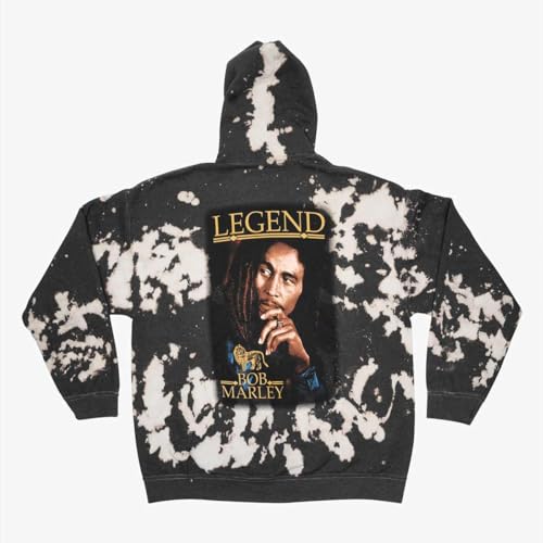 Hard Rock Unisex Bob Marley Hoodie Bleach Washed Black3
