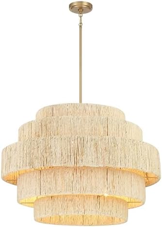 Minka Lavery 1226-894 Caviana Pendant, 6 B10.5 Candelabra E12 Socket(s), Signature Brass (Bulbs Not Included)