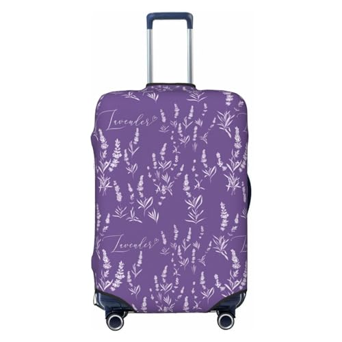 Travel Luggage Cover Protector - Lavender Flowers Purple White Anti-Scratch Suitcase Covers Fits 18-32 Inch Luggage