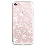 CasesByLorraine Compatible with iPhone 8 Plus/iPhone 7 Plus Case, Christmas Snowflakes Xmas Holiday...