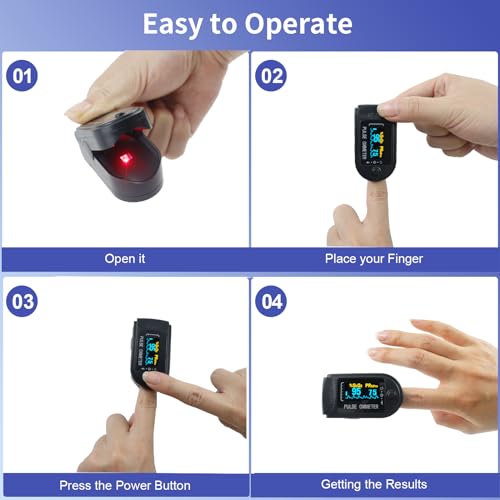 Winmist Athletic & Aviation Oxygen Monitor, Pulse Oximeter SpO2 and PR Value Waveform Blood Oxygen Neck/Wrist/Pulse Oximeter Fingertips (ferrous) - Thumbnail 4
