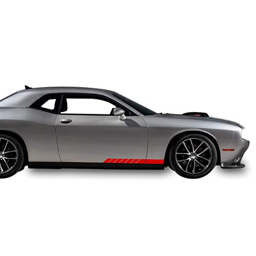 Bubbles Designs 2X Decal Sticker Vinyl Rocker Side Door Stripes Compatible with Dodge Challenger SE, R T, SRT8 and SXT