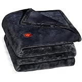 Elektrische Heizdecke mit Abschaltautomatik, USB Wärmedecke 150x80cm mit 3 Heizung, weiche Heizdecke Kuscheldecke Electric Blanket Tragbare Decke für Camping/Bett/Büro, Schnelle Erwärmung, bis zu 65℃