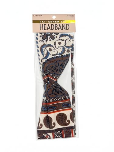 DONNA Patterned Soft Headband, Stretchy Fashion Hair Wrap for Women and Girls, Elastic Turban Hairband for Yoga Makeup Skincare and Daily Wear, Premium Styling Accessory (BOHO) image 5