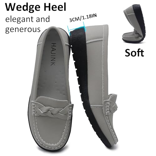 Image of Women Loafers Flexible Breathable Slip-On Comfortable Sole Low Wedge Loafers for Women Ladies Shoes for Walking