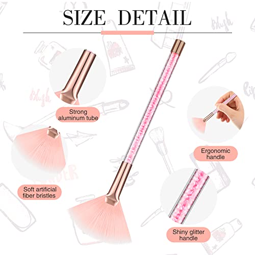 Image of 9 Pieces Facial Fan Mask Brushes, Soft Facial Applicator Brushes Tools for Peel Glycolic Makeup for Mud Cream(Pink)