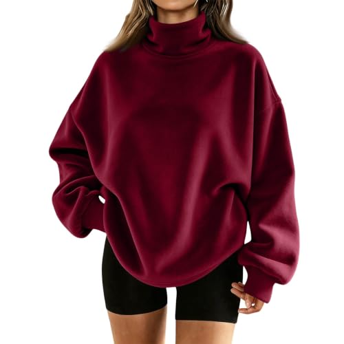 Oversized Sweatshirts for Women Mock Neck Pullover Tops Pullover Baggy - image 1