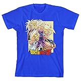 Saiyans Dragon Ball Z Anime Characters Royal Blue Youth Boys Graphic Tee - L