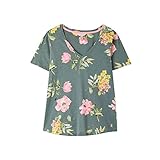 topshop floral corset midi dress Kurze Ärmel Joules V-Neck T-Shirt mit Floralprint, Uni(grnfloral), Gr. 44