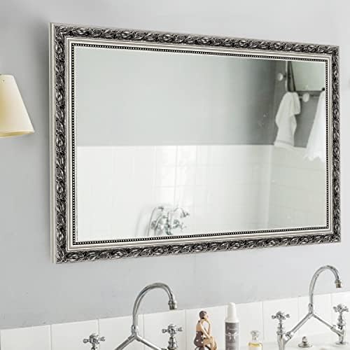 Hans&Alice Bathroom Mirrors for Wall (Silver, 38"x26