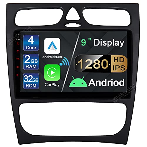 Car Audio Multimedia 7' Radio Coche con Carplay Android Auto Android 10 Bluetooth 2 + 32 GB DVD Navegador GPS Car Stereo Radio para Mercedes Benz...