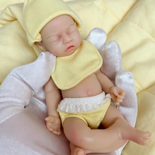 Muñeca de silicona bebé suave 6 pulgadas hecha a mano miniatura 4