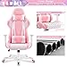 Homall Gaming Chair, Office Chair High Back Computer Chair Leather Desk Chair Racing Executive Ergonomic Adjustable Swivel Task Chair with Headrest and Lumbar Support(Pink)