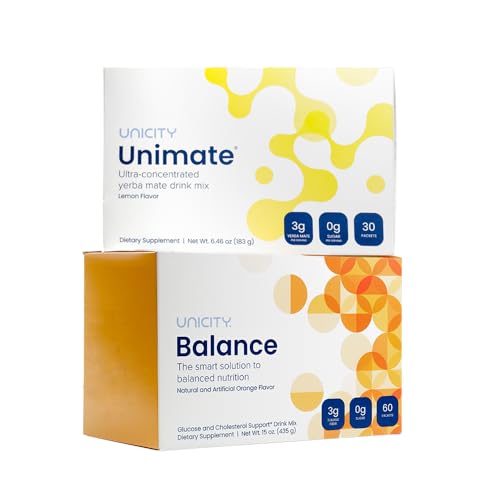 Unicity Feel Great Balance 60 Tips + 30 Uni-Mate Lemon Flavor Envelopes
