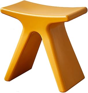 Asiento de ducha de plástico colorido de 43,5 x 24 x 41,5 cm, impermeable, antideslizante, cómodo para sala de estar, dormitorio, cocina, fuerte y amarillo