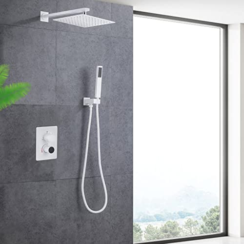 Mitigeur de douche avec flexible et ciel de pluie 10 pouces encastrable