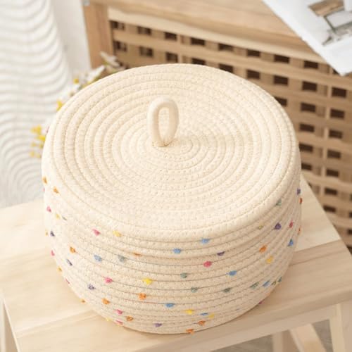 Panier de rangement en corde de coton épais et flexible, support articles divers robuste - 3