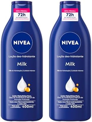 NIVEA Kit Loção Hidratante Milk Pele Seca a Extrasseca 400ml (2 u...