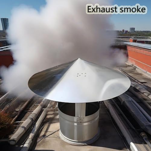 Sombrerete de chimenea contra revoco de viento cappa de ventilación de acero de 22 cm 4